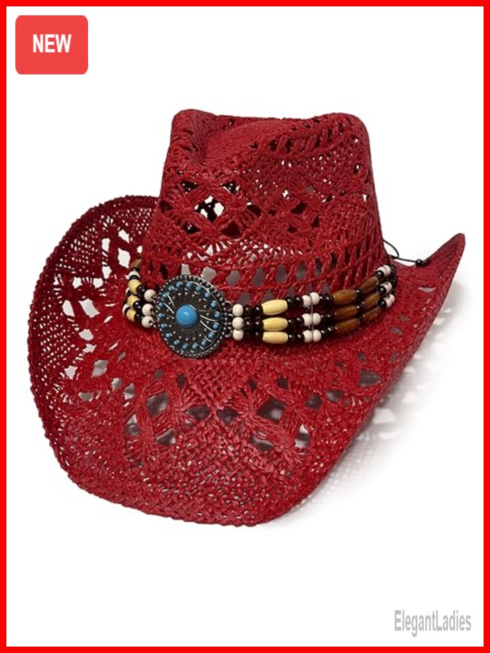 Unisex Wide Brim Straw Cowboy Hat Western Cowgirl Sun Hat